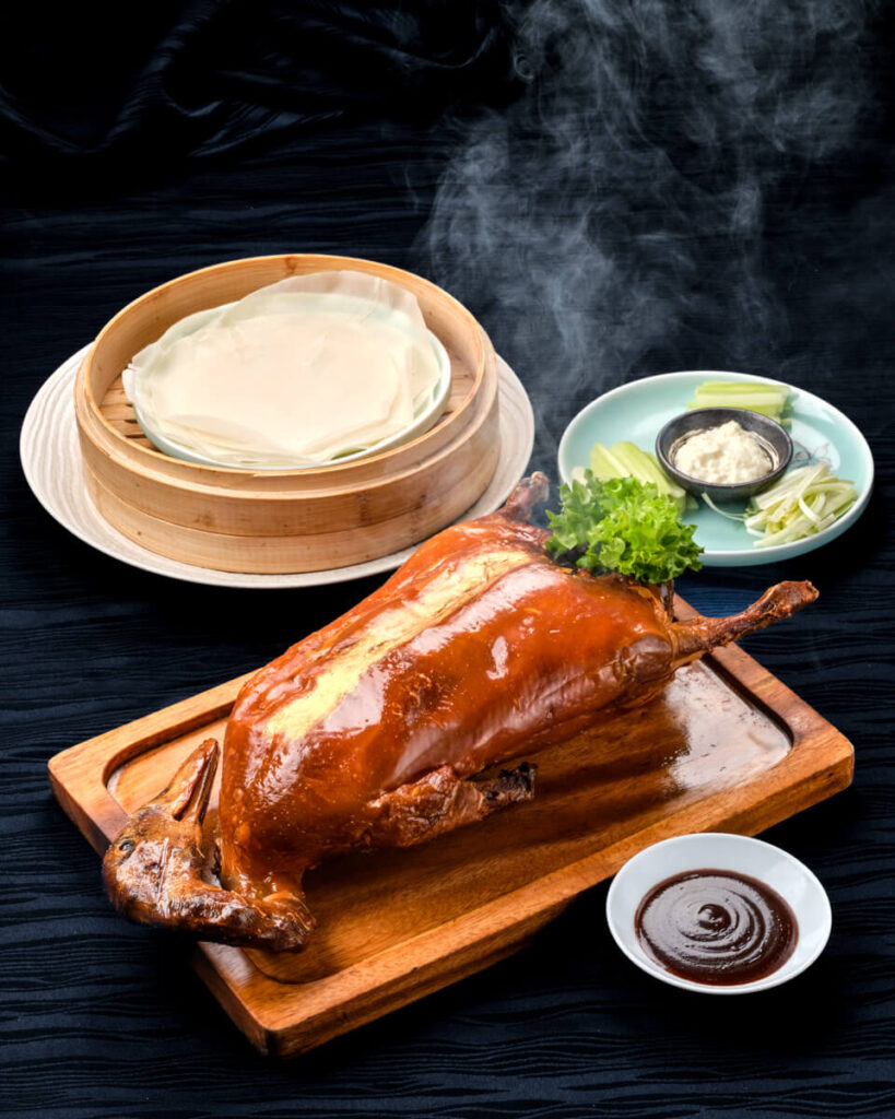 Golden roast with momo wrappers