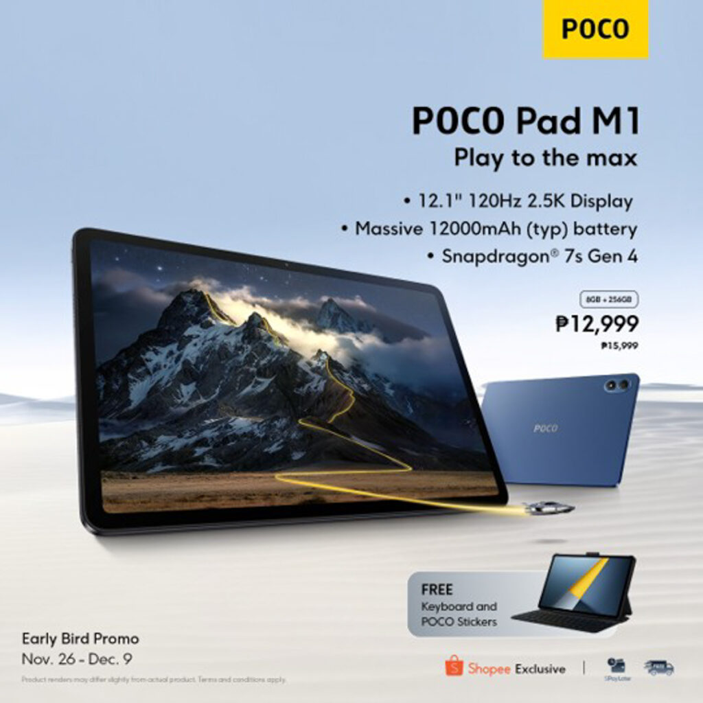 POCO Pad M1 is available in two colors Grey and Blue