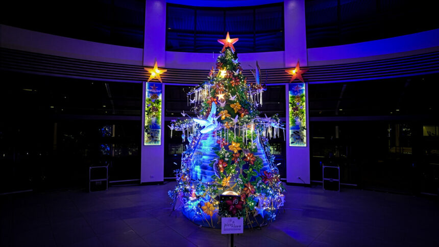 Pico de Loro Cove’s 12-foot Christmas Tree, crafted with sustainable materials and designed to highlight the vital role of mangroves in coastal protection