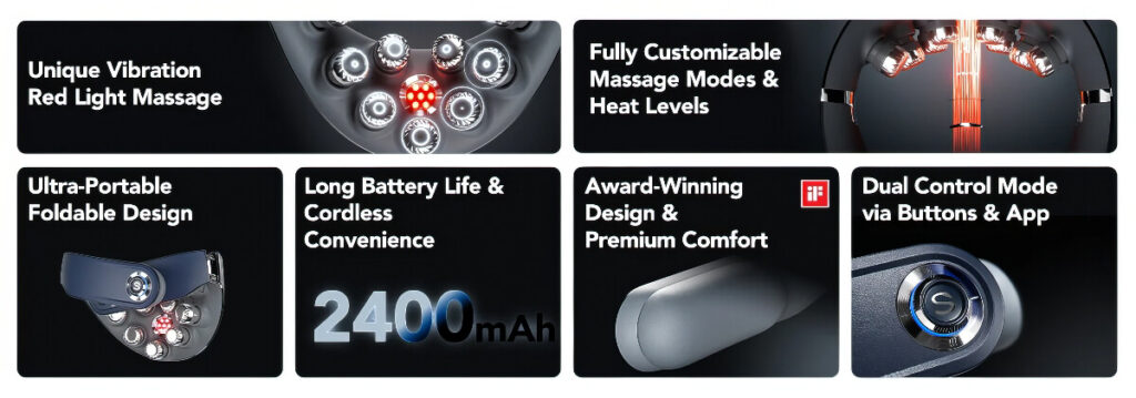 SKG G7 Pro-Fold Foldable Neck Massager - Features