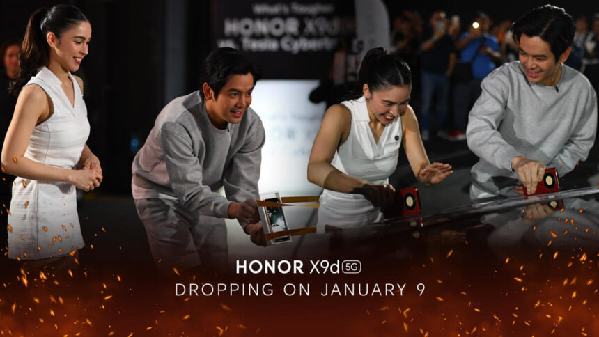 HONOR X9d 5G against Tesla Cybertruck