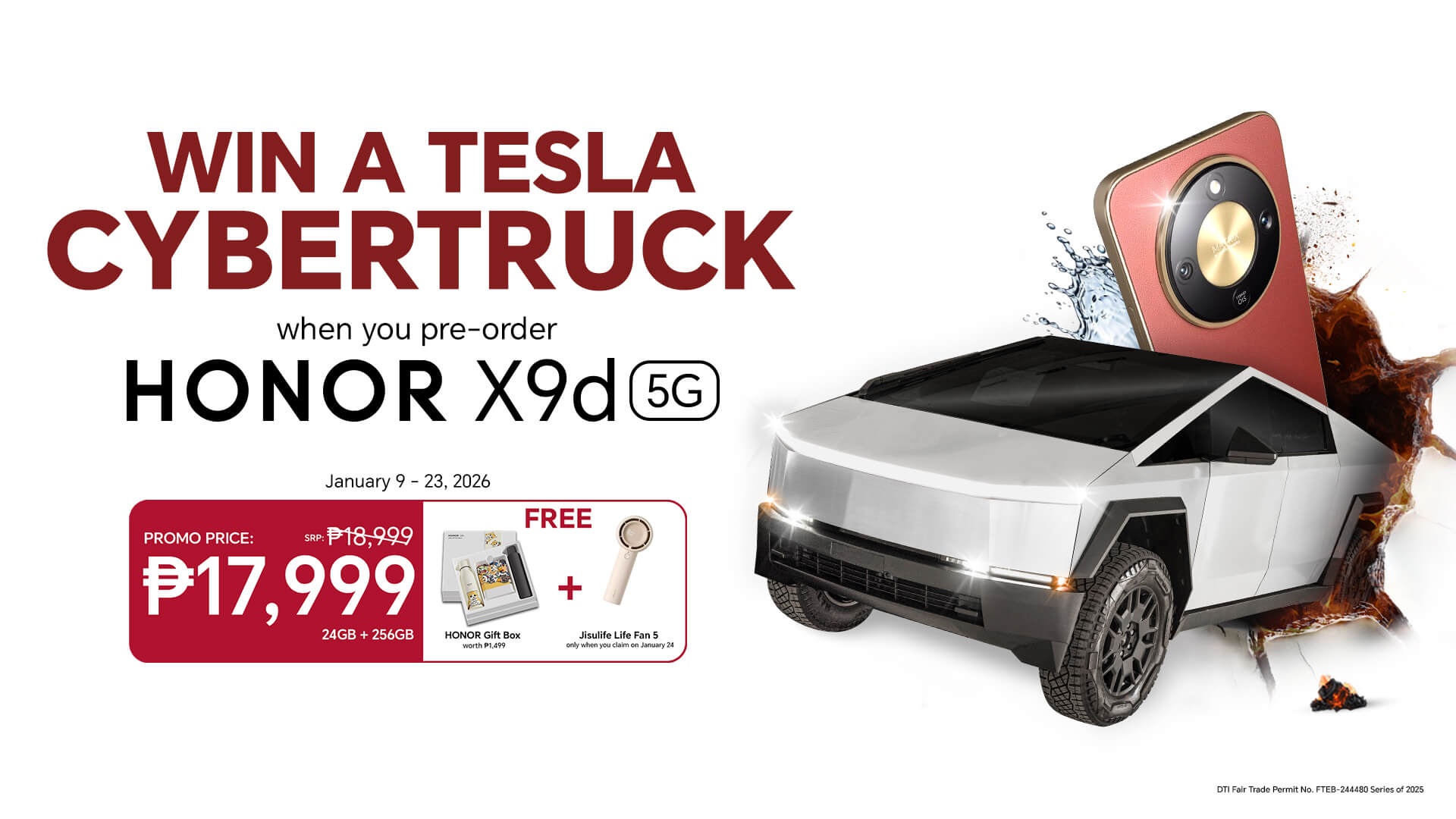 HONOR X9d Tesla Cybertruck