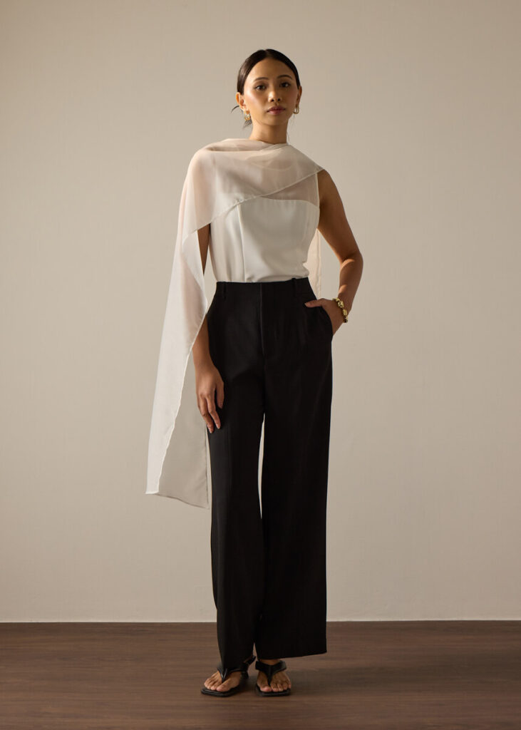 Love Bonito Mid Year Sale - Leggy Pia Adjustable Hem Elastic Melange Straight Leg Pants
