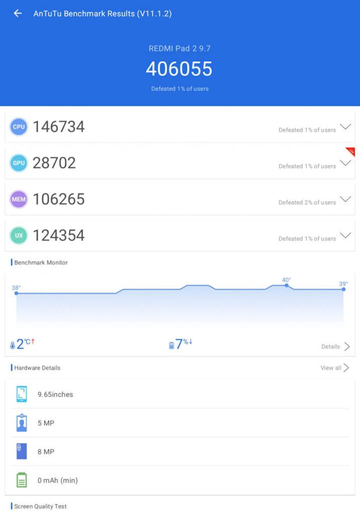 REDMI Pad 2 9 7 - AnTuTu Benchmark