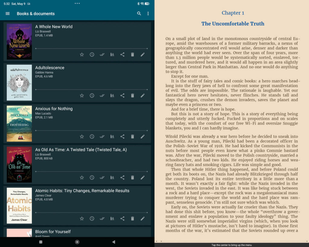 Reading ebooks