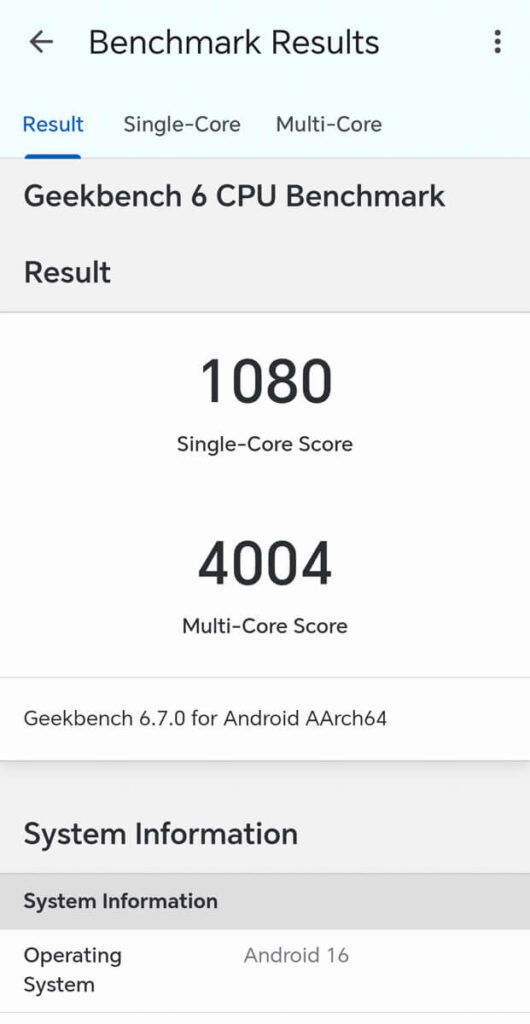 Honor 600 5G review - Geekbench scores