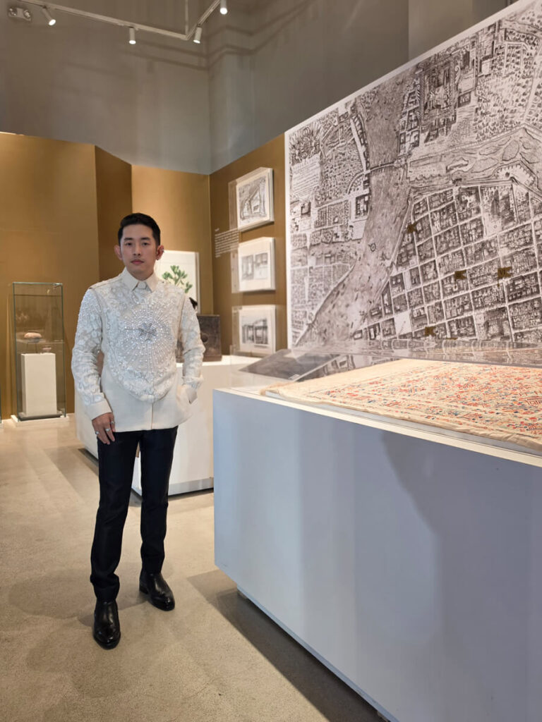Sylvester Sy in custom modern Barong by Vince Sityar