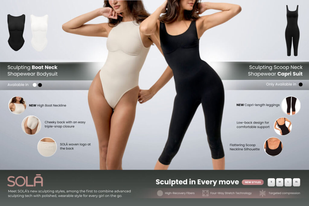 Sola Sculpting Collection - Sola Shapewear Bodysuit and Capri Suit